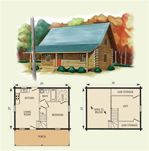 26 Ft X 20 Ft Log Cabin Floor Plan Log Home Kits Log Home Plans Buy