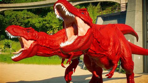 Triceratops Vs T Rex Color Pack Vs Sinoceratops Battle In Oasis Jurassic World Evolution 2