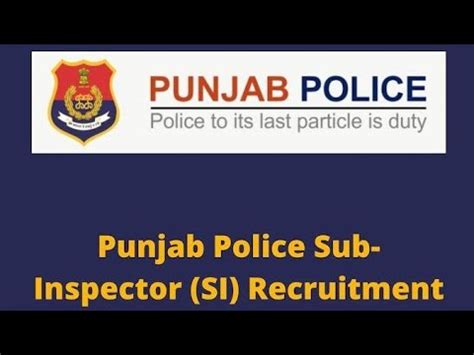 Punjab Police Sub Inspector Recruitment Punjab Police Si