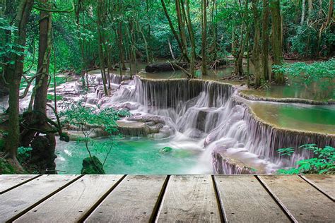 Tropical Waterfall Waterfall Nature Forest Tropical HD Wallpaper