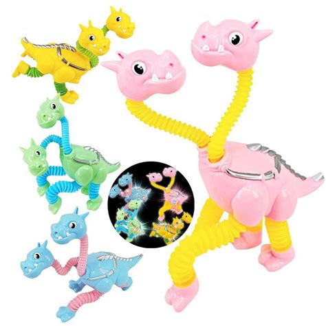 KZLO Telescopic Suction Cup Dinosaur Toy, New Pop Tubes Sensory Toys ...