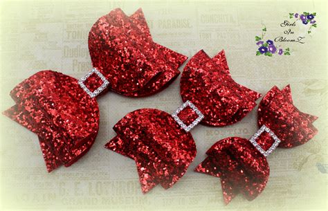 Red Hair Bow/girls Red Hair Bow/red Glitter Hair Bow/red Bow | Etsy