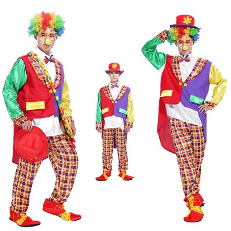 Halloween Masquerade Clown Magician Tuxedo Suit Adult Costume Party Clown Funny Clown Costume