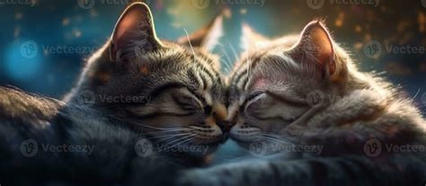 Two Cats Love Each Other Cats Kiss Generative Ai 26203168 Stock Photo