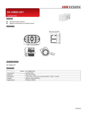 Hikvision DS 1280ZJ DE7 CCTV Accessory Data Sheet Manualzz