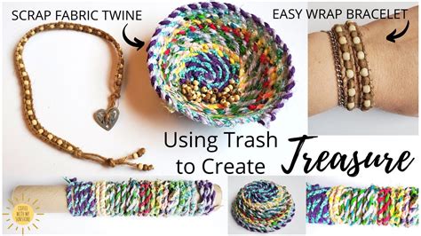 DIY EASY WRAP BRACELET BOHO SCRAP FABRIC TWINE REUSE RECYCLE USING