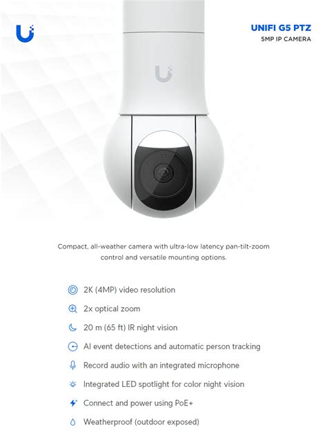 Ubiquiti UVC G5 PTZ UniFi G5 PTZ Security Camera CPL Online