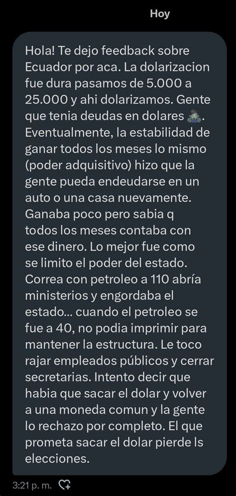 Osvaldo Beto Mendeleiev On Twitter Comentario De Un Ecuatoriano Que