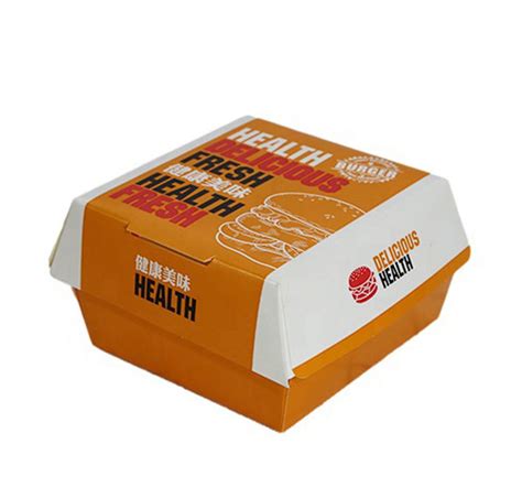 Wholesale Custom Disposable Food Grade Cardboard Hamburger Packaging