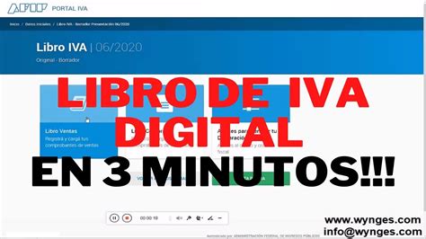 Libro Iva Digital C Mo Cargarlo R Pidamente En Afip Youtube