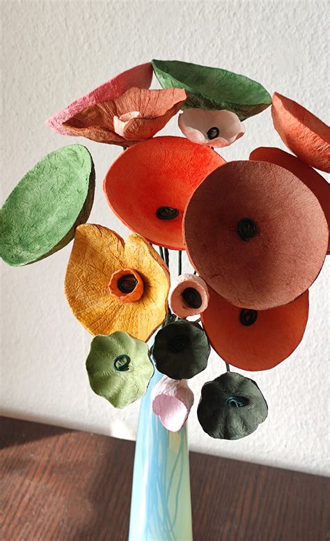 Paper Mache Artificial Flowers A Beautifull Colors Combination With 15