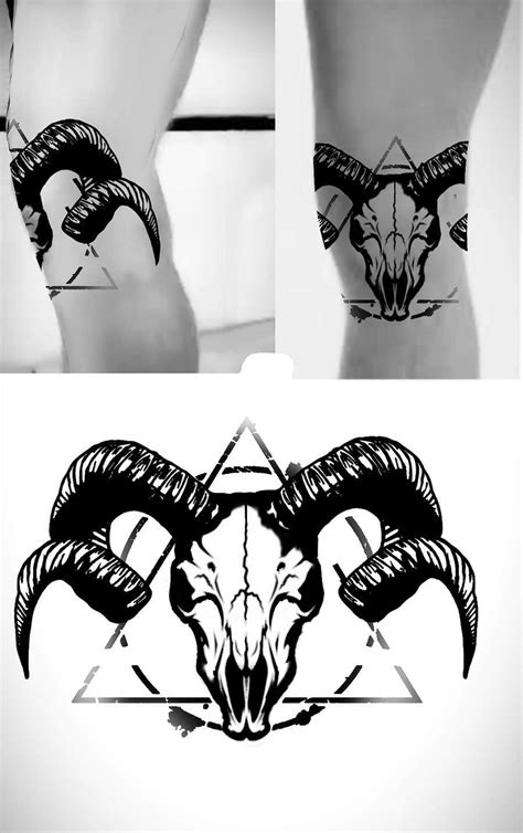 Entry 267 By Taniaredko09 For Ram Skull Blackwork Tattoo Freelancer