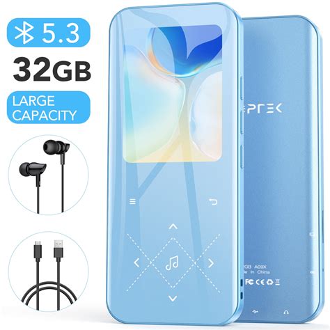 Agptek Mp3 Player With Bluetooth Fm Radio 32gb Modela09x Blue