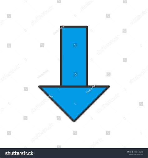 Vector Down Arrow Icon Stock Vector Royalty Free 1325248208