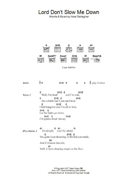 Lord Don't Slow Me Down by Oasis - Guitar Chords/Lyrics - Guitar Instructor