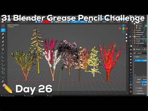 31 Days Of Blender Grease Pencil Challenges Day 26 Sapling Tree Gen