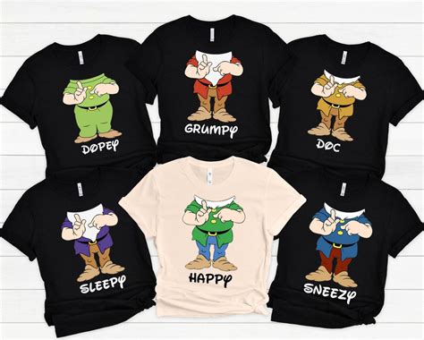 Custom Seven Dwarfs Costume T Shirt 7 Dwarf Matching Shirts 7 Dwarfs