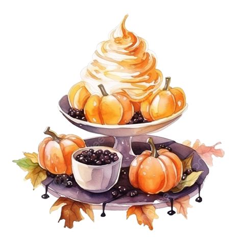 Postre De Halloween Acuarela Png Dibujos Víspera De Todos Los Santos Feliz Halloween Acuarela