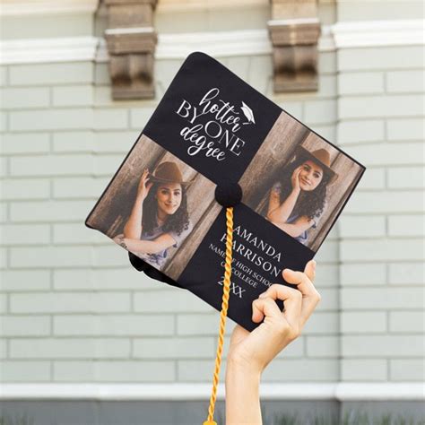 Hotter By One Degree 2 Photo Graduation Cap Topper Zazzle In 2024