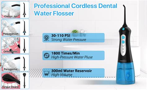 TUREWELL Water Flosser Cordless Oral Irrigator For Teeth Cleaner With