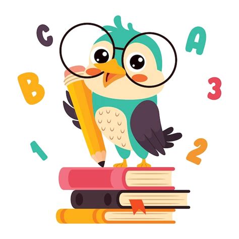 Premium Vector Education Illustration With Cartoon Bird