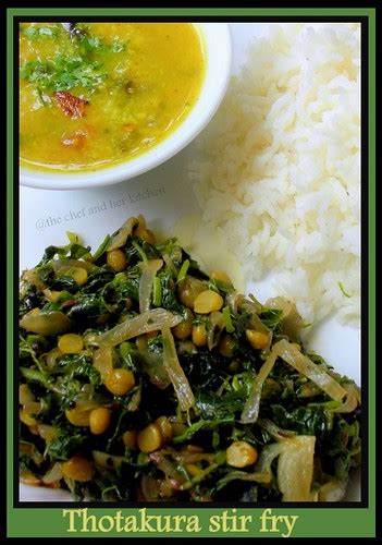 THE CHEF And HER KITCHEN Thotakura Stir Fry Amaranth Leaves Stir Fry