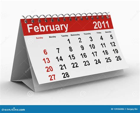 2011 Year Calendar. February Stock Illustration - Illustration of ...