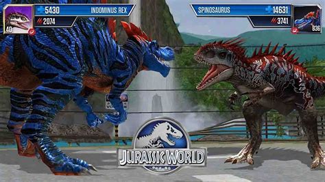 Spinosaurus Vs Indominus Rex Jurassic Battle Jurassic World The Game Youtube