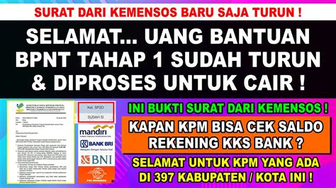 Selamat Uang Bantuan Bpnt Tahap Di Kks Bank Sudah Mulai Di Proses