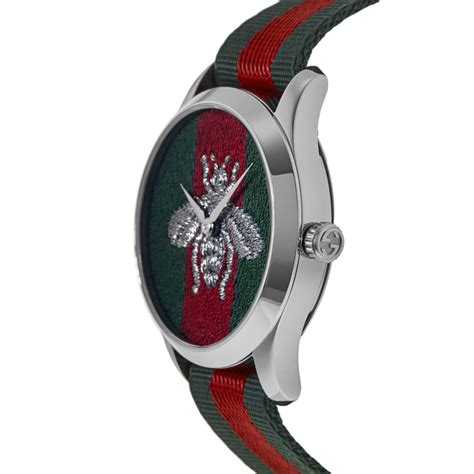 Gucci G Timeless Green And Red Dial And Strap Mens Watch Ya1264148