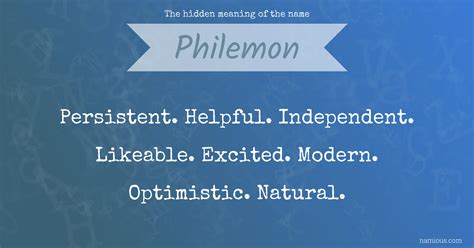 The hidden meaning of the name Philemon | Namious