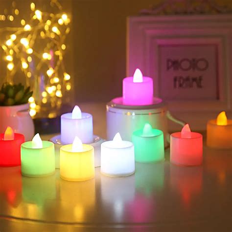 1pc Romantic Multi Color Led Flameless Candle Light Battery Powered Light For Birthday Wedding