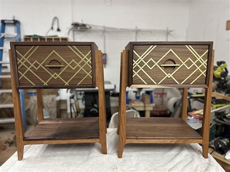 Nightstands With Brass Inlay Rwoodworking