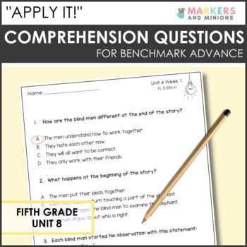 Apply It Comprehension Questions For Benchmark Advance Grade Unit