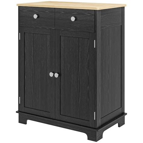 Homcom Kitchen Storage Cabinet Sideboard Floor Cupboard With Solid