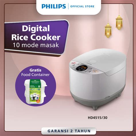 Promo Philips Digital Rice Cooker Hd451530 Foodcontainer Cicil 0 3x