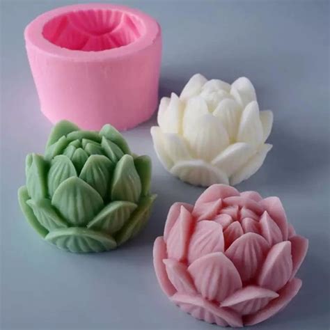 Flor De Lotus Fechada Molde De Silicone Elo