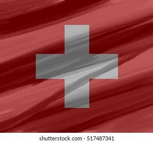 Swiss Painted Drawn Vector Flag Dramatic Stock Vector Royalty Free