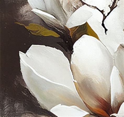 Vintage Magnolia Blossom Oil Painting Abstract Art Print - Etsy