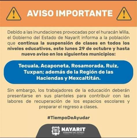 Continúa La Suspensión De Clases En La Zona Norte De Nayarit El Sol De Nayarit