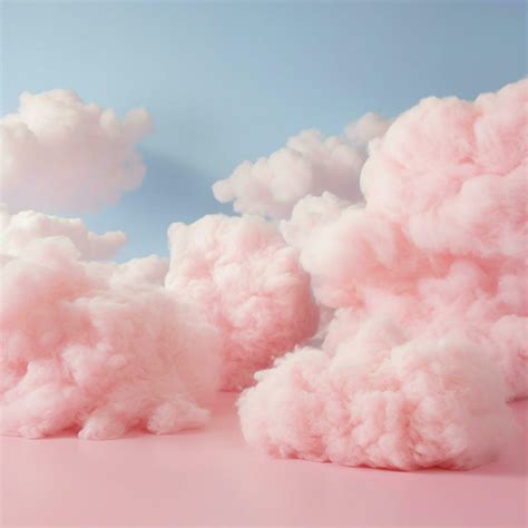 A cotton candy red background with fluffy clouds 30699650 Stock Photo ...