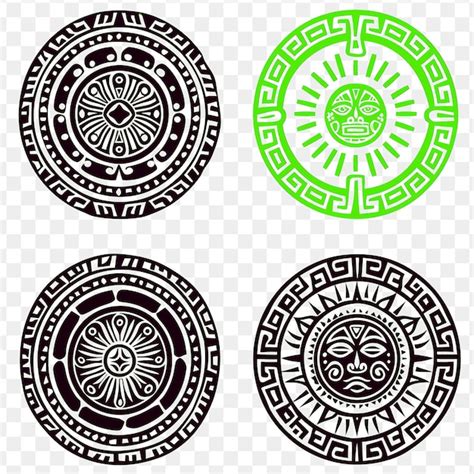 Premium Psd A Set Of Black And White Circle Designs With The Sun And