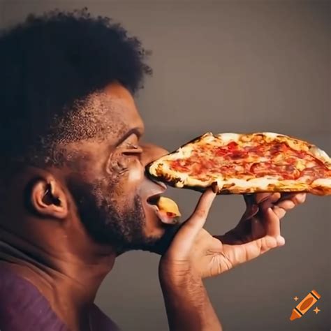 Man Eating Pizza And Talking To A Crocodile On Craiyon