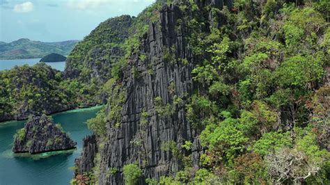 Aerial view of the lagoons of Coron Island 35930490 Stock Video at Vecteezy