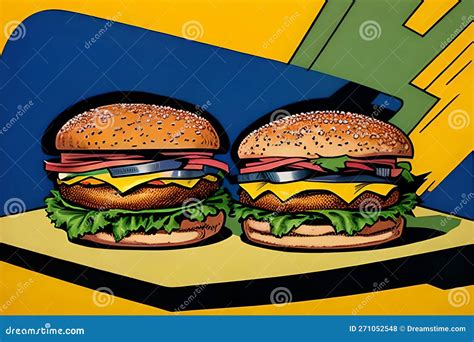 Hot Burgers Vintage Restaurant Sign Cartoon Vector 149551545