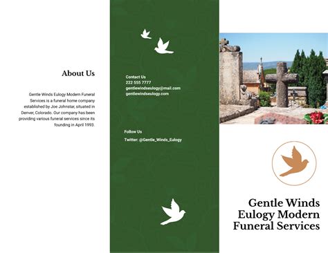 Free Modern Eulogy Funeral Tri Fold Brochure Template Edit Online