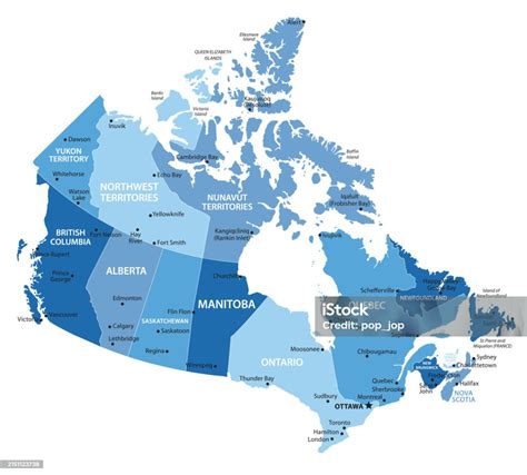 Canada Map Vector Colored Map Of Canada Stock Illustration Download