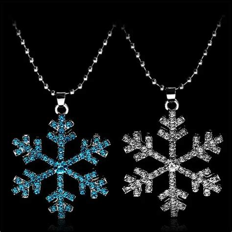 Gefrorene Schnee Kristall Schmuck Halskette Mädchen Weihnachten