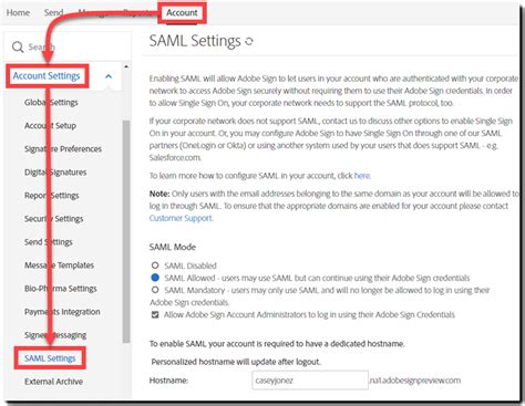 Enable Single Sign On With SAML