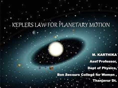 Keplers Law For Planetary Motion Ppt